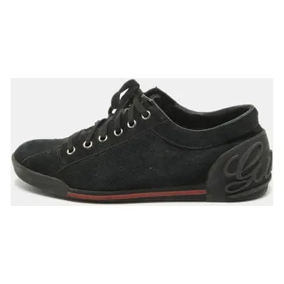 Gucci Black Suede Lace Up Sneakers Size