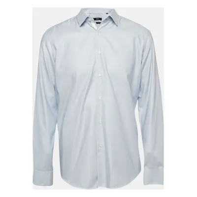 Boss By Hugo Boss Blue Striped Cotton Regular Fit Elliott Shirt