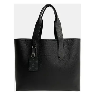 Louis Vuitton Black Leather Cabas Voyage Tote Bag