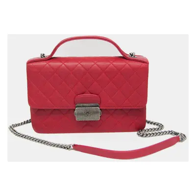 Chanel Red Quilted Goatskin Medium CC University Flap Bag