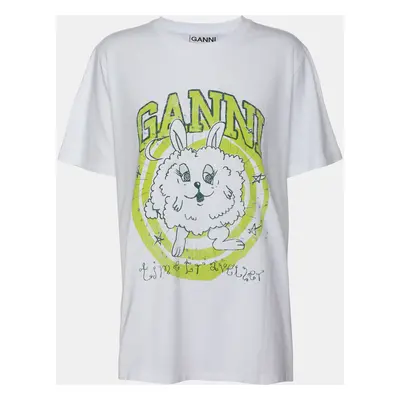 Ganni White Fun Bunny Print T-Shirt