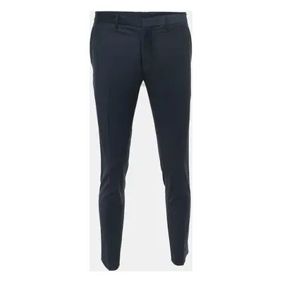 Boss By Hugo Boss Navy Blue Wool Blend Trousers