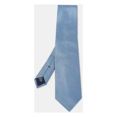 Ermenegildo Zegna Blue Patterned Silk Tie