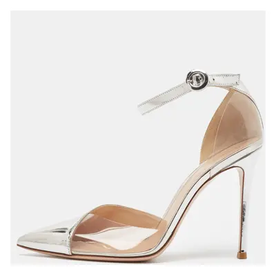 Gianvito Rossi Silver Leather and PVC Anise Pumps Size