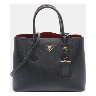 Prada saffiano leather navy handbag