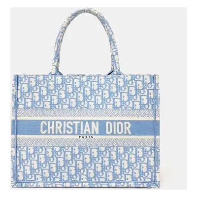 Dior Sky Blue Oblique Canvas Book Tote Bag