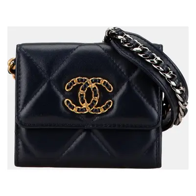 Chanel Lambskin Flap Coin Purse With Chain