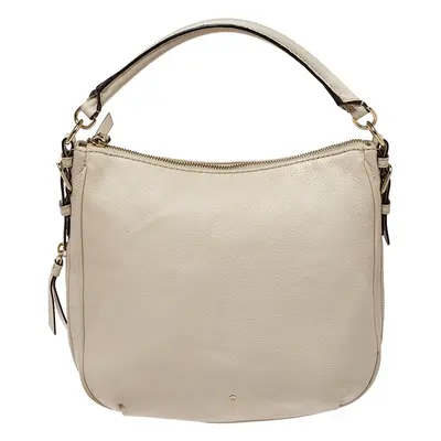 Kate Spade Linen White Leather Small Cobble Hill Ella Hobo