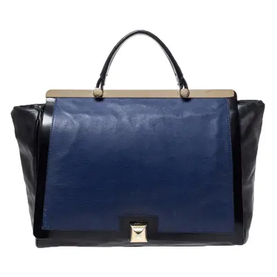 Furla Black/Blue Leather Cortina Top Handle Bag