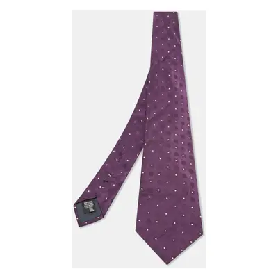 Emporio Armani Purple Patterned Silk jacquard Tie