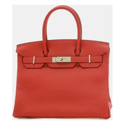 Hermes Rouge Kazak Togo Birkin Handbag