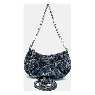 Balenciaga Denim Le Cagol Mini Shoulder Bag