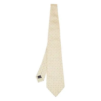 Dunhill Pale Yellow Micro Motif Silk Jacquard Tie