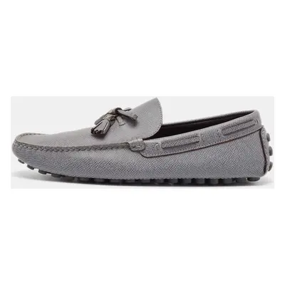 Louis Vuitton Grey Leather Slip On Loafers Size