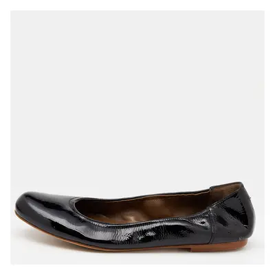 Marni Black Patent Leather Scrunch Ballet Flats Size