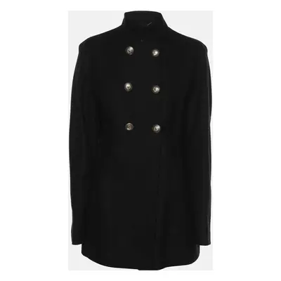 Versace Collection Black Wool Double Breasted Coat