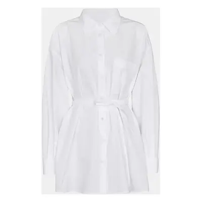 Valentino White Cotton Waist Tie Shirt