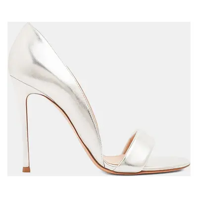 Gianvito Rossi Metallic Leather Baiser Sandals EU