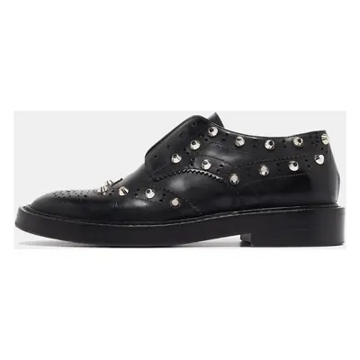 Balenciaga Black Leather Studded Lace Up Oxfords Size 37.5