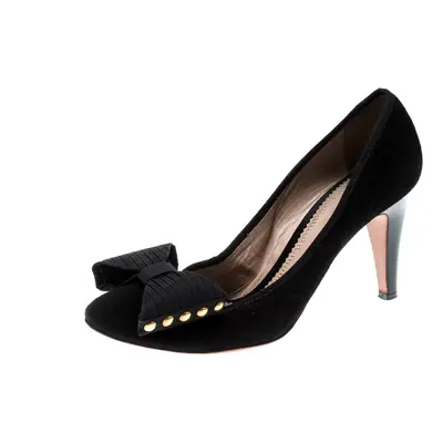 Chloé Black Suede Bow Pumps Size 39.5