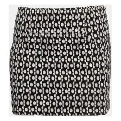 Diane von Furstenberg Black Wool Jacquard Kawa Mini Skirt