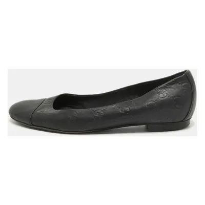 Gucci Black Guccissima Leather Ballet Flats Size