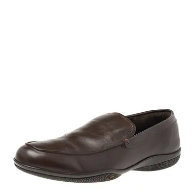 Prada Brown Leather Slip On Loafers Size 43.5