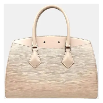 Louis Vuitton Pink/Beige Epi Leather Souffle MM Top Handle Bag