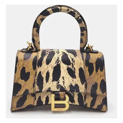 Balenciaga Printed Leather Hourglass Top Handle Bag