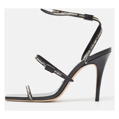 Jimmy Choo X Off-White Black Leather Jane Sandals Size