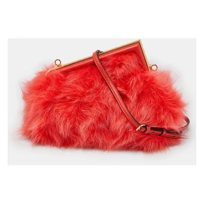 Fendi Red For Fur and Leather Small First Clutch