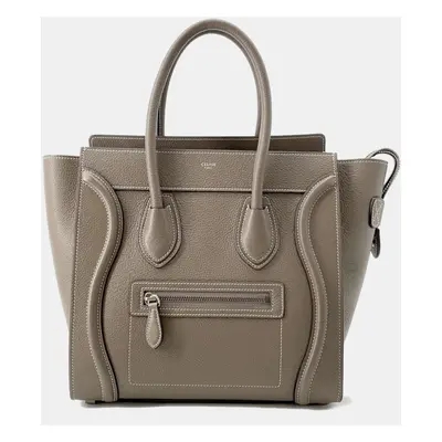 Celine Leather Micro Luggage Satchel Bag