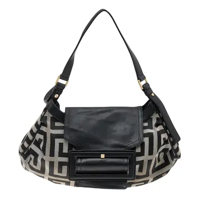 Givenchy Black/Grey Signature Canvas and Leather Shoulder Bag