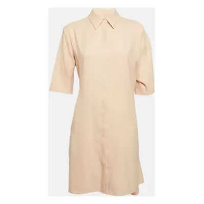 Victoria Victoria Beckham Orange Button Front Tie-Up Waist Short Dress