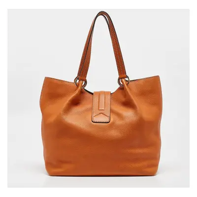 Tod's Orange Leather Flap Tote