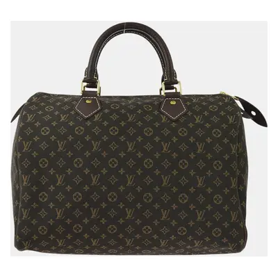 Louis Vuitton Brown Monogram Mini Lin Speedy Handbag