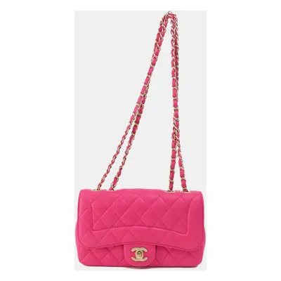 Chanel Pink Leather Mini Mademoiselle Chic Shoulder Bag