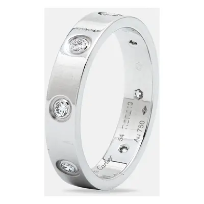 Cartier Love Diamond 18k White Gold Ring Size