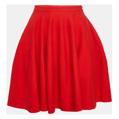 Giambattista Valli Red Knit Flared Mini Skirt