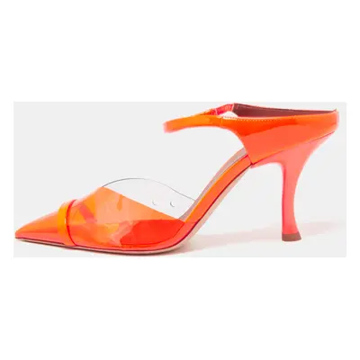 Malone Souliers Neon Orange PVC and Patent Leather Iona Mules Size 39.5