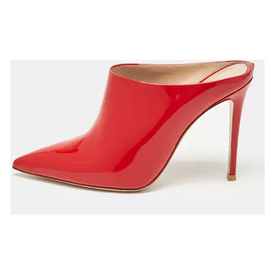 Gianvito Rossi Red Patent Leather Nova Mules Size