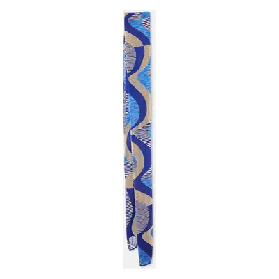 Missoni Blue Wavy Pattern Lurex Wool Stole