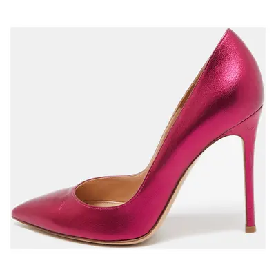 Gianvito Rossi Metallic Pink Leather Gianvito Pumps Size