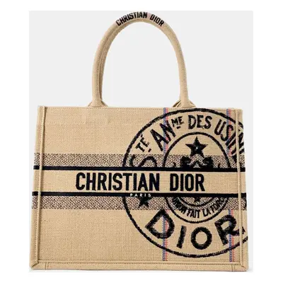 Dior Beige Canvas Book tote Bag