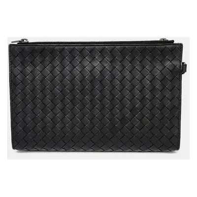 Bottega Veneta Black Leather Clutch