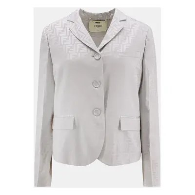 Fendi Grey Ff Satin Blazer Blazer