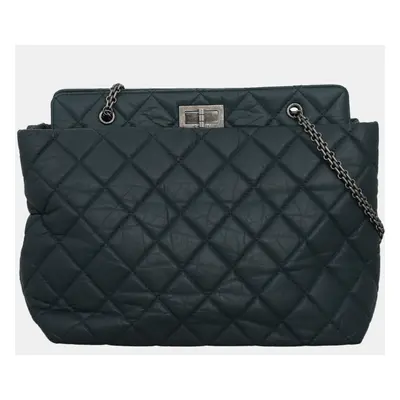 Chanel Dark Blue Quilted Aged Calfskin Reissue 2.55 Tote Bag