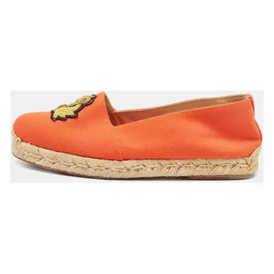 Christian Louboutin Orange Canvas Gala Espadrilles Size