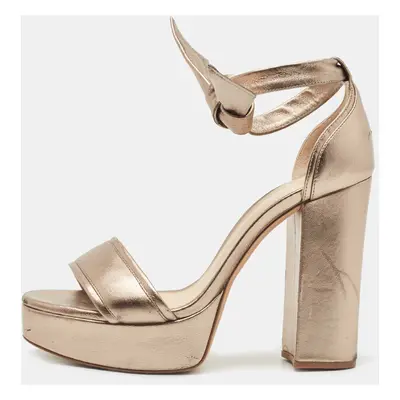 Alexandre Birman Metallic Leather Celine Sandals Size