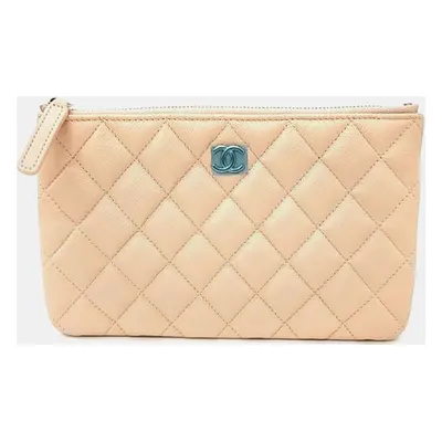 Chanel Pink Caviar Leather Mini O Case Pouch